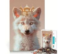 Puzzle Couronne du Roi Loup 1000 pièces Jeu de logique et de réflexion Découpe Experte Artisanat de qualité Exercice Mental Calme à Faire à la Maison (50x75cm)