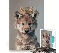 Puzzle Couronne du Roi Loup 1000 Pièces Stimulation Cognitive Amusant Pièces Découpées Nettes et sans Bavures Jouet de Loisirs Intérieurs pour Les Fêtes (50x75cm)