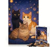 Puzzle Coussin Trois Chats 1000 pièces pour Adultes Jeu de logique et de réflexion Découpe précise 50x75cm