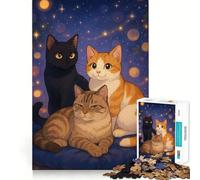 Puzzle Coussin Trois Chats 1000 pièces pour Adultes Jeu de logique et de réflexion Découpe précise 50x75cm