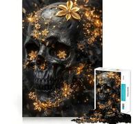 Puzzle Crâne de la Mort pour Adolescents 1000 pièces, Jeu de logique Fine, Passe-Temps Calme, pièce de Collection Artistique aux Bords Nets 38x26cm