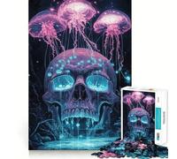 Puzzle Crâne et Méduse pour Adultes 1000 Pièces Renforce la mémoire Apaisant et Amusant Bord de qualité Joli Cadeau 38x52cm