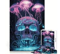 Puzzle Crâne et Méduse pour Adultes 1000 Pièces Renforce la mémoire Apaisant et Amusant Bord de qualité Joli Cadeau 38x52cm