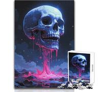 Puzzle Crâne Fondant 1000 Pièces pour Adolescents - Jeu Ludique et Éveil - Cadeau Unique pour Fêtes et Attentes - Dimensions:38x52cm