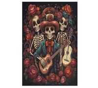 Puzzle Crâne Rose 1000 Pièces pour Adolescents Puzzles Créatif en Bois Jouet Jeu Familial Difficulté Défi 78×53cm