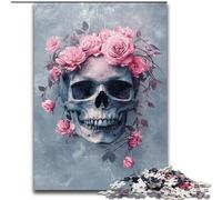 Puzzle Crâne Rose 1000 pièces pour Adultes, Jeu Stimulant et Jeu Familial, Collection d'artistes, Beaux-Arts à partir de 14 Ans (50x75cm)
