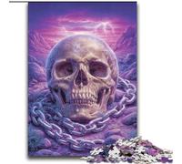 Puzzle Crâne Violet 2000 pièces pour Adultes et Adolescents, Jouets éducatifs, Jeux Anti-Stress, Cadeaux d'anniversaire Uniques (70x100cm)