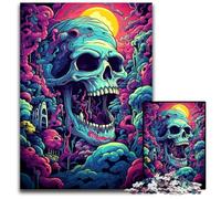 Puzzle Crâne Violet Fantastique 1000 Pièces Puzzles pour Adultes Jeu Interactif Familial Cadeau Artisanat avec Illustrations Colorées 1000 PCS (75x50cm)
