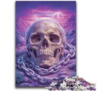 Puzzle Crâne Violet pour Adolescents 1000 Pièces, Jouets de Jeu Chaque Pièce Est Unique - Jeu Familial Amusant et Défi (38x52cm)