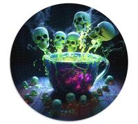 Puzzle Crânes effrayants pour Adultes,1000pcs (67.5x67.5cm),Jeu ÉduChatif,décoration De La Maison,Art d'horreur Fantastique