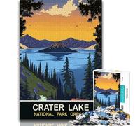 Puzzle Crater Lake 1000 pièces pour Adolescents et Adultes, Anti-Stress, défi Difficile, renforce l'amour Entre Couples 50x75cm