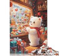 Puzzle Créatif 1000 Pièces Ours Polaire Blanc, Puzzle Rectangulaire, Jouet Éducatif, Adultes, 1000 Pièces (38x26cm)