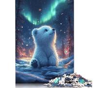 Puzzle Créatif 1000 Pièces Ours Polaire Blanc, Puzzle Rectangulaire, Jouet Éducatif, Adultes, 1000 Pièces (38x26cm)