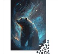 Puzzle créatif de 1000 pièces, puzzle rectangulaire avec ours grizzly, jouets éducatifs, cadeaux de Noël pour adultes, 1000 pièces (75 x 50 cm)
