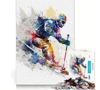 Puzzle créatif de 1000 pièces sur Le thème du Ski et du Sport, idéal pour Les Adolescents Un Jeu Stimulant pour Le Cerveau, Un Moment de détente et de créativité Découpe précise et décorative 50x75cm