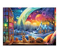 Puzzle Créatif de 1008 Pièces 6 Puzzles sous Boîtes Individuelles pour Défi Progressif sur 6 Jours Activité Familiale S'assemble en Œuvre d'art 70x50 cm
