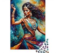 Puzzle créatif en Bois de 500 pièces représentant des Danses Indiennes, Jeu éducatif pour Adultes, 500 pièces (52 x 38 cm)