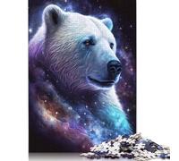 Puzzle créatif en Carton de qualité supérieure représentant Un Ours Polaire dans l'espace, idéal comme Cadeau d'anniversaire pour Femme ou Homme, 1 000 pièces (75 x 50 cm).