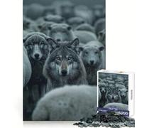 Puzzle créatif Loup et Mouton pour Adultes, 1000 pièces, Exercice Mental, Divertissement Calme, Cadeau de Noël idéal (50x75cm)