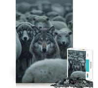 Puzzle créatif Loup Mouton 1000 pièces pour Adultes Jeu de mémoire Stimulant Qualité Professionnelle Activité de découpage chaleureuse et conviviale (38x52cm)