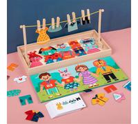 Puzzle Créatif Pour Enfant, 20 Pièces, Jouet Éducatif Pour Apprendre À S'habiller Avec Des Animaux