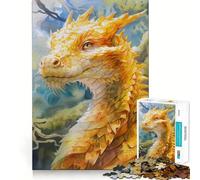 Puzzle Créature Légendaire Jaune 1000 Pièces Stimulant Cognitif Amusant Pièces Découpées Nettes et sans Bavures Jouet de Loisirs Intérieurs pour Les Fêtes (38x52cm)