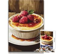 Puzzle Crème Brûlée aux Framboises pour Adolescents - 1000 Pièces - Jeu Éducatif et Casse-tête - Idée Cadeau Originale - 38x26cm