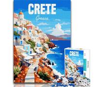 Puzzle Crète Grèce 1000 pièces pour Adolescents, Jouet éducatif et éducatif, idéal comme Cadeau pour Toute la Famille 38x26cm