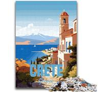 Puzzle Crète Grèce 1000 pièces pour Adultes, Jeux éducatifs à Faire soi-même avec Affiche et fiche de Questions Assorties pour Les 14 Ans et Plus, 1000 pièces (26x38cm)