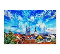 Puzzle Croatie 200 pièces Cathédrale de l'Assomption Zagreb Jeu de Puzzle Œuvre d'art Souvenir de Voyage 35 x 25 cm
