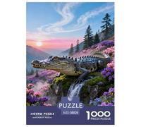 Puzzle Crocodile 1000 Pièces pour Adultes Et Enfants, Jeu De Société Convivial, Puzzle Vallée Fleurie de Montagne, Décoration Intérieure, Cadeau Enfant 38x26cm/1000pcs