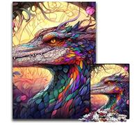 Puzzle Crocodile 1000 pièces pour Adultes, Puzzle en Bois, Casse-tête Stimulant pour Adolescents, soirée de Jeux en Famille Amusante 50x75cm / 19,68x29,52 Pouces