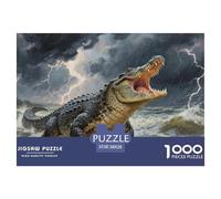 Puzzle Crocodile avec 1000 Pièces pour Adultes,Rivière sous Orage Un Jeu De Dexérité Très Difficile Puzzle Éducatif avec des Défis 38x26cm/1000pcs