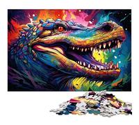 Puzzle Crocodile Coloré Fantastique 1000 Pièces pour Adultes Jeu Éducatif Défi Jouet Secret Père Noël Cadeaux 1000 PCS (75x50cm)