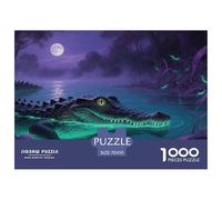 Puzzle Crocodile Qui Compte 1000 Pièces pour Adultes,Marais Fantastique Un Jeu De Dexérité Très Difficile Puzzle Jeu Éducatif Aux Défis l'art De La Décoration Moderne 70x50cm/1000pcs