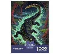 Puzzle Crocodile Qui Compte 1000 Pièces pour Adultes,Marais mystérieux Un Jeu De Dexérité Très Difficile Puzzle Jeu Éducatif Aux Défis l'art De La Décoration Moderne 38x26cm/1000pcs