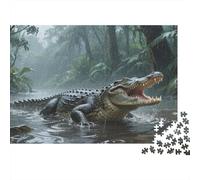 Puzzle Crocodile Qui Compte 1000 Pièces pour Adultes,Rainforest Zone Humide Un Jeu De Dexérité Très Difficile Puzzle D'intelligence 1000pcs (75x50cm)
