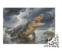 Puzzle Crocodile Qui Compte 1000 Pièces pour Adultes,Rivière sous Orage Un Jeu De Dexérité Très Difficile Puzzle Jeu Éducatif avec des Défis 1000pcs (75x50cm)
