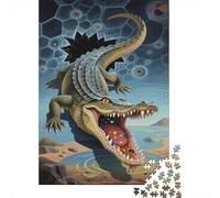 Puzzle Crocodile Qui Compte 1000 Pièces pour Adultes,Scène d'eau et de Terre Un Jeu De Dexérité Très Difficile Puzzle en Bois Jeu ÉduChatif avec des Défis Un Jeu Cadeau Original 1000pcs (75x50cm)