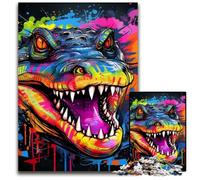 Puzzle Crocodiles colorés 1000 pièces pour Adultes, Jeu de décoration à Faire soi-même Stimulant, Jouet interactif Familial 50x75cm/19,68x29,52 Pouces