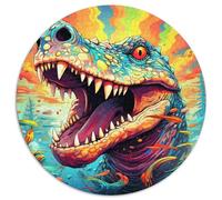 Puzzle Crocodiles Colorés 1000 Pièces pour Adultes Puzzles Ronds 1000 Pièces pour Adultes Défi Cérébral Cadeau, Activité Éducative pour Adolescents (67,5x67,5cm)