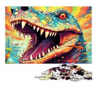Puzzle Crocodiles colorés 1000 pièces, Puzzle Impossible pour Adultes, Casse-tête Stimulant pour Adolescents, Jeu interactif Familial 26x38cm / 10,23x14,96 Pouces