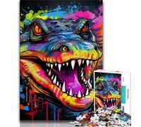 Puzzle Crocodiles colorés pour Adultes 1000 pièces, pour Un Moment de détente à la Maison avec des pièces de Formes aléatoires entièrement emboîtables (38x26cm)