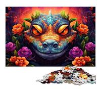 Puzzle Crocodiles du Nil 1000 pièces pour Adultes, Puzzle en Carton, pour la décoration intérieure et Les fêtes de Fin d'année, 26x38cm / 10,23x14,96 Pouces