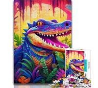 Puzzle Crocodiles du Nil pour Adolescents, 1 000 pièces, Jeu Stimulant et Familial avec des pièces de Formes aléatoires entièrement emboîtables (38x26cm)