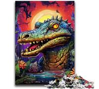 Puzzle Crocodiles du Nil pour Adultes, 1 000 pièces, Jeu Stimulant et Familial avec des pièces de Formes aléatoires entièrement emboîtables (38x26cm)