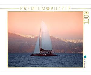 Puzzle · Croisière au Coucher du Soleil | Naviguer au large de Santorin · 1000 pièces · Format assemblé 64 × 48 cm · CALVENDO Puzzle