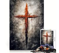 Puzzle Croix-Rouge de Jésus 1000 pièces pour Adolescents, Jeu de logique, Moment de détente, pièce de Collection découpée avec précision (38x52cm)