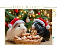 Puzzle · Croustillant, croustillant Petit Rongeur, Noël Moelleux | Cochon d'Inde en train de grignoter · 1000 pièces · Format assemblé 64 × 48 cm · CALVENDO Puzzle