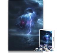 Puzzle Cthulhu Rising Storm pour Adolescents:1000 Casse-têtes, Jeu éducatif, Cadeau mémorable et touchant Format:38 x 26cm